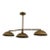 Bronze 3 Light Chandelier, Handmade Antique Ceiling Light Fluted Brass Pendant Fixture, Art Deco Dining Room Kitchen Island Lighting For Sale