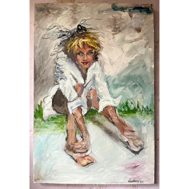 Figurative UnAware, Oil Painting, Framed, Portraits, by Van Ness For Sale - Image 3 of 10
