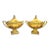 Pair of Vintage Mottahedeh Yellow and Black Creil Tureens For Sale