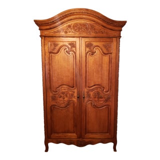1990s Lexington Furniture Oak Armoire For Sale