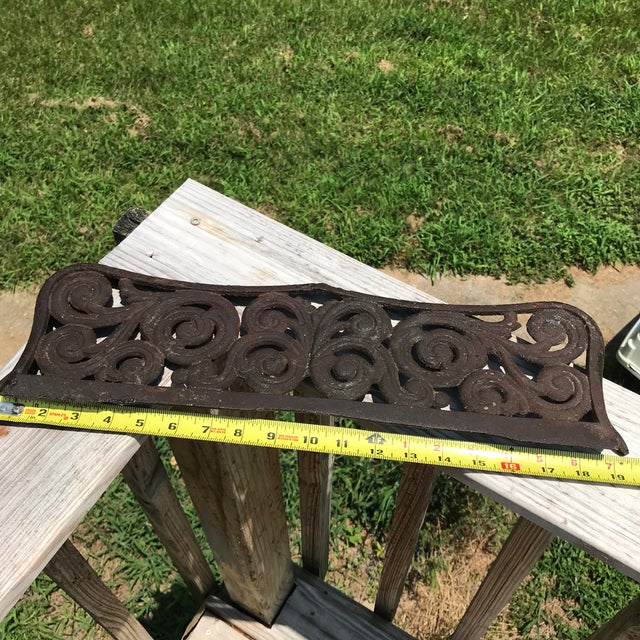 1800s Stove Heater Grate Decorative Cast Iron Architectural Salvage For Sale - Image 6 of 7