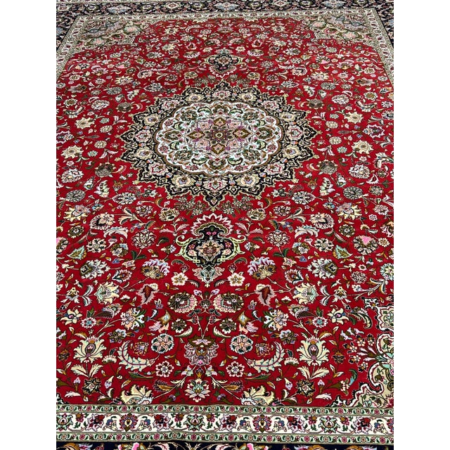 Fine Persian Tabriz Wool & Silk Rug 9’11” X 13’2” For Sale - Image 4 of 6