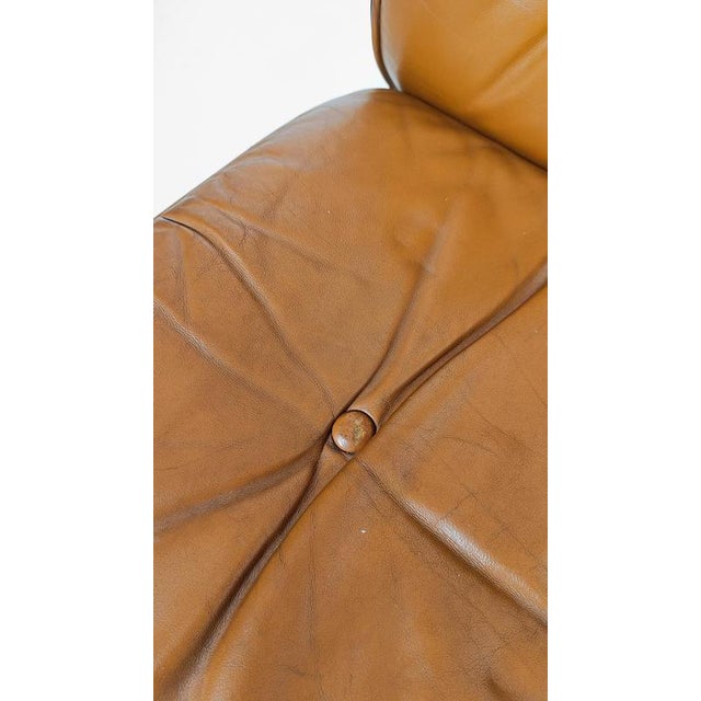Cognac Leather and Rosewood Desk Chair attributed to Ico Parisi for MiM Roma, Italy, 1960s For Sale - Image 9 of 18