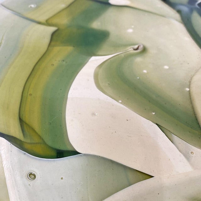 Glass Modern Italian Green and White Resin Mirror by Gaetano Pesce Fish Design, 1980s For Sale - Image 7 of 15