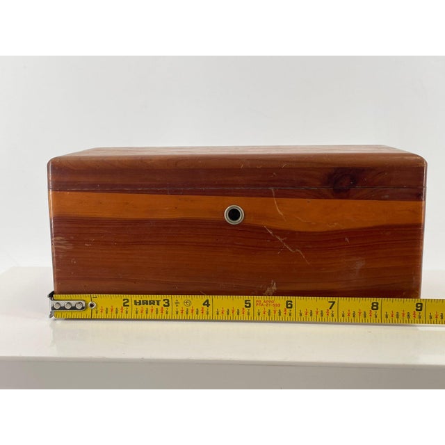 Chestnut Vintage Lane Cedar Dresser Jewelry Trinket Chest - No Key 9" X 4" X 4" 1940s For Sale - Image 8 of 8
