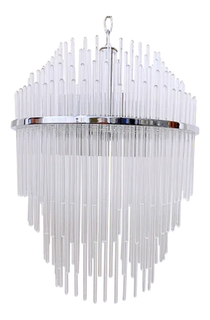 Vintage Mid-Century Sciolari Glass Rod Chandelier