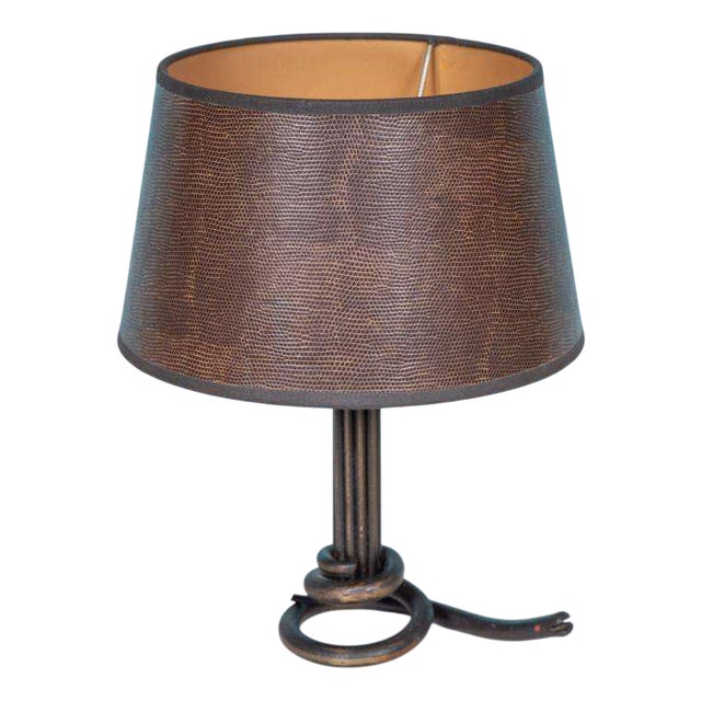 Art Deco Snake Lamp in Wrought Iron, 1940s For Sale