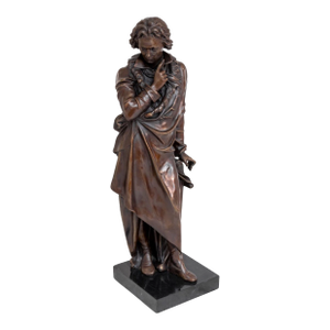 Figure of Beethoven Patinated Bronze Sculpture