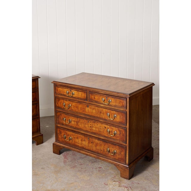 Rare Matched Pair 19th Century Oyster Cut Beside Chests For Sale - Image 4 of 11