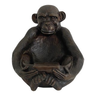 Cast Bronze Monkey Catchall For Sale