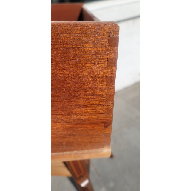 1950s Vintage Inlaid Marquetry French Commode Louis XV Chest of Drawers Marble Top Ormolu For Sale - Image 5 of 8