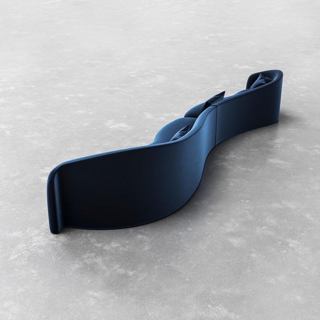 Baïne Navy Sofa by Jérôme Bugara For Sale - Image 6 of 10