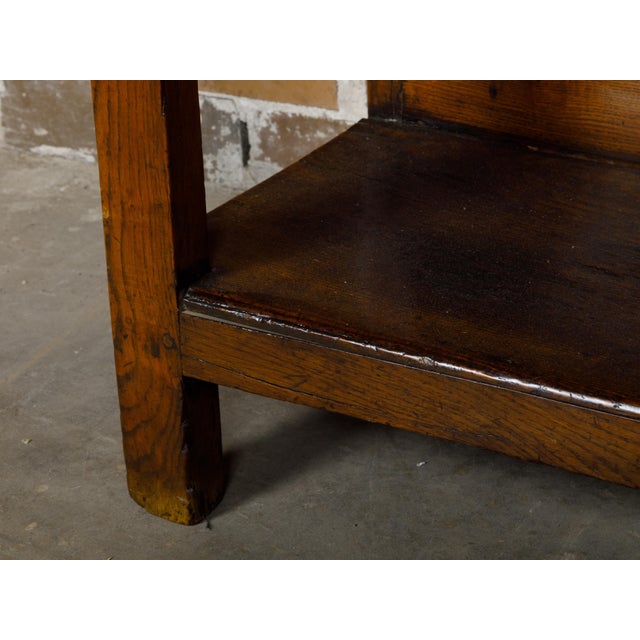 19th Century Welsh Country Cupboard Dresser with Open Shelves and Three Drawers For Sale - Image 9 of 12