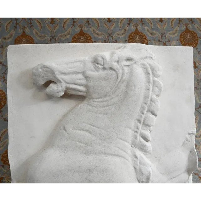 Relic Trojan Horse Relief Stone Composite Wall Hanging For Sale - Image 3 of 7