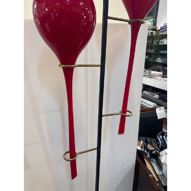 Floor Lamp with Red Lampshades from Stilnovo, 1950s For Sale - Image 10 of 17