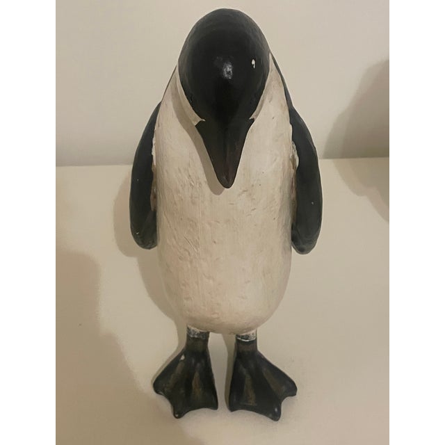 Art Deco 1990s 3 Solid Plaster Penguin Family Decoration Wildlife Art Deco For Sale - Image 3 of 7