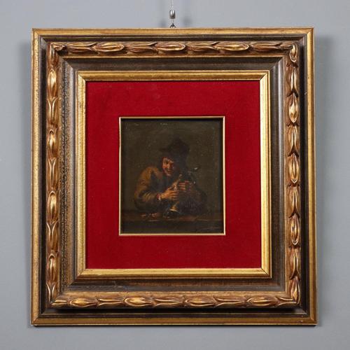 Peasant with Amphora, 1700s-1800s, Oil on Slate For Sale - Image 11 of 11