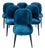 Attributed Gubi Velvet Beetle Chairs With Black Oak Legs- Set of 6 For Sale