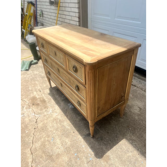 French 19th Century Louis XVI Bleached Walnut Chest of Drawers / Commode For Sale - Image 9 of 12