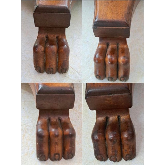 Antique Mahogany Hall Tree Coat & Hat Stand With Lion Paw Feet, For Sale - Image 12 of 15