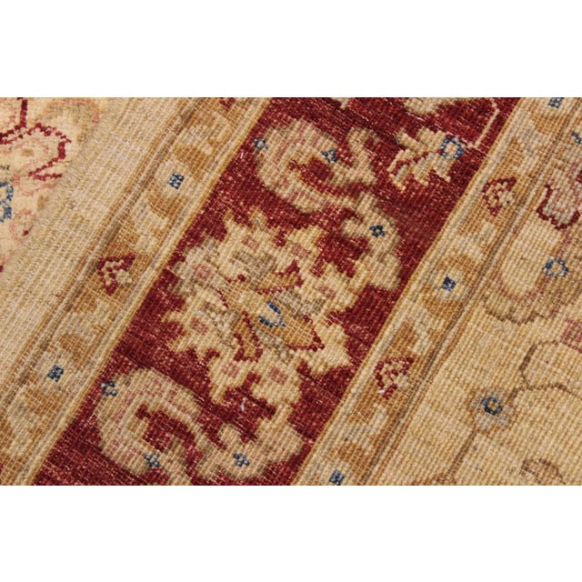 Textile Boho Chic Ziegler Ivory Red Hand-Knotted Wool Rug - 3'4'' X 4'9'' For Sale - Image 7 of 7