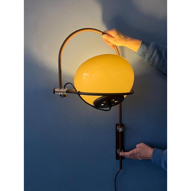 Mid-Century Space Age Mushroom Arc Wall Lamp from Herda For Sale - Image 3 of 13