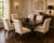 This rare set of six dining chairs by Mastercraft Furniture Co. showcases their 1989 contemporary neo-classic design,...