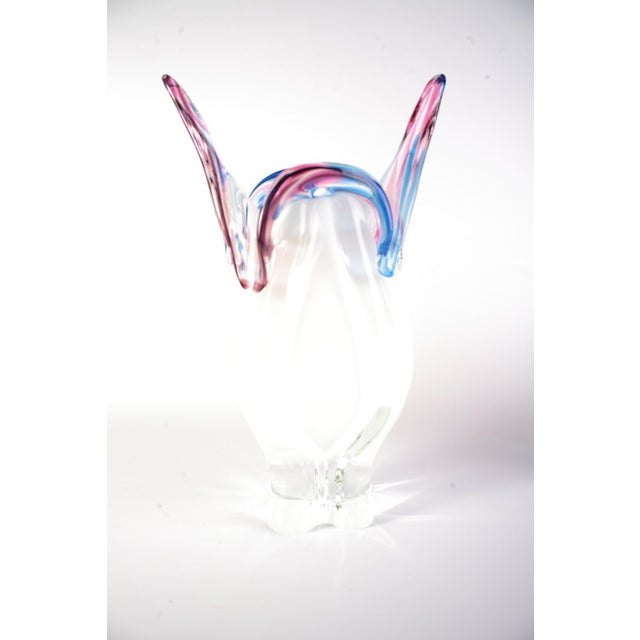 Blue Czech Glass Vase by Josef Hospodka for Sklarny Chribska, 1970s, Set of 2 For Sale - Image 8 of 14