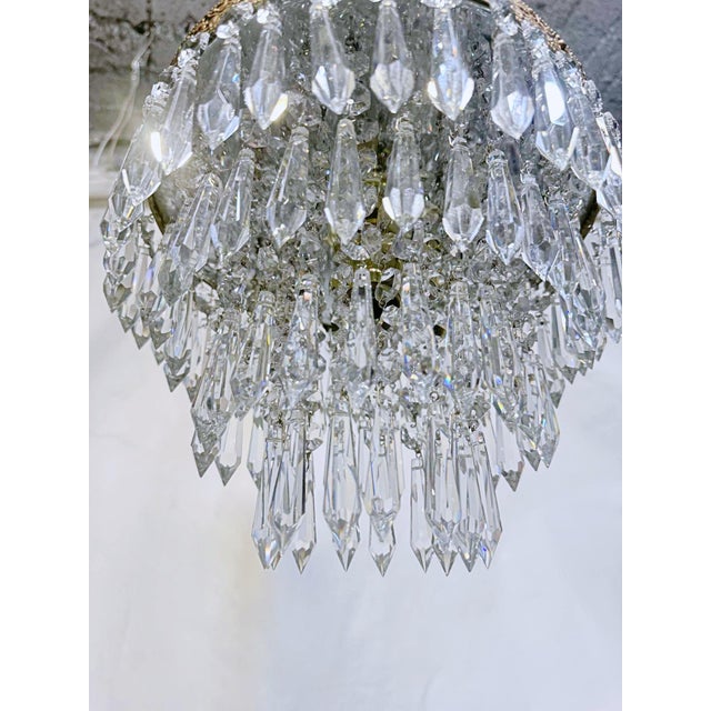 1960s Vintage Italian Brass Upside Down Layered Cake Pendant For Sale - Image 5 of 8