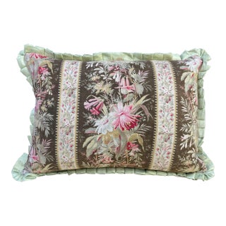 Antique Floral Fabric Pillow For Sale
