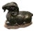 1960s Asian Style Black Stone Male Sheep Statue For Sale