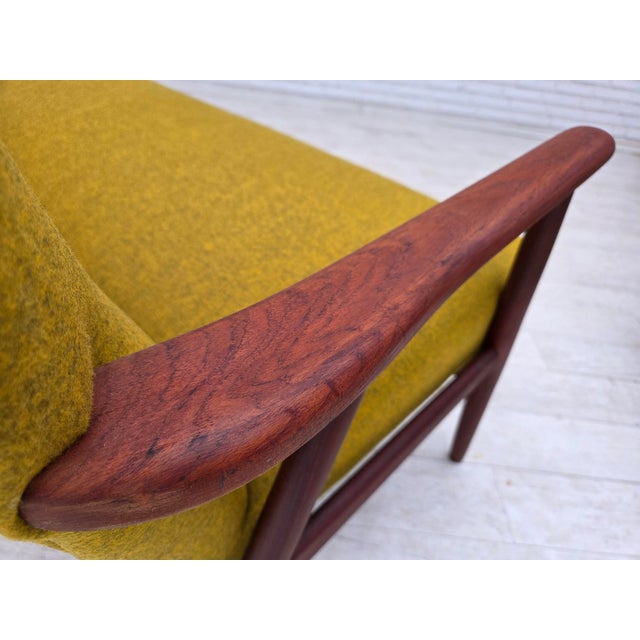 Vintage Danish Two-Seater Sofa in Furniture Wool and Teak Wood, 1960s For Sale - Image 12 of 18