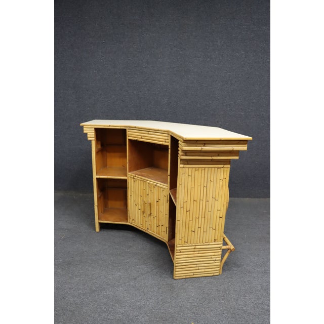 Mid-Century Modern Split Bamboo & Rattan Tiki Dry Bar For Sale - Image 16 of 18