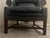 Hancock & Moore Blue Royal Leather Wingback Chair With Ottoman For Sale In Washington DC - Image 6 of 9