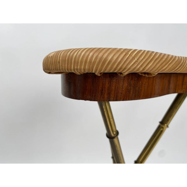 1950s Set of Mid-Century Italian Bar Stools in Brass, 1950s For Sale - Image 5 of 6