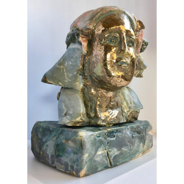 Metal "Athena" Abstract Porcelain Bust of by Coeleen Kiebert For Sale - Image 7 of 13