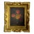 Vintage Floral Painting With Dark Background in Gold Frame For Sale