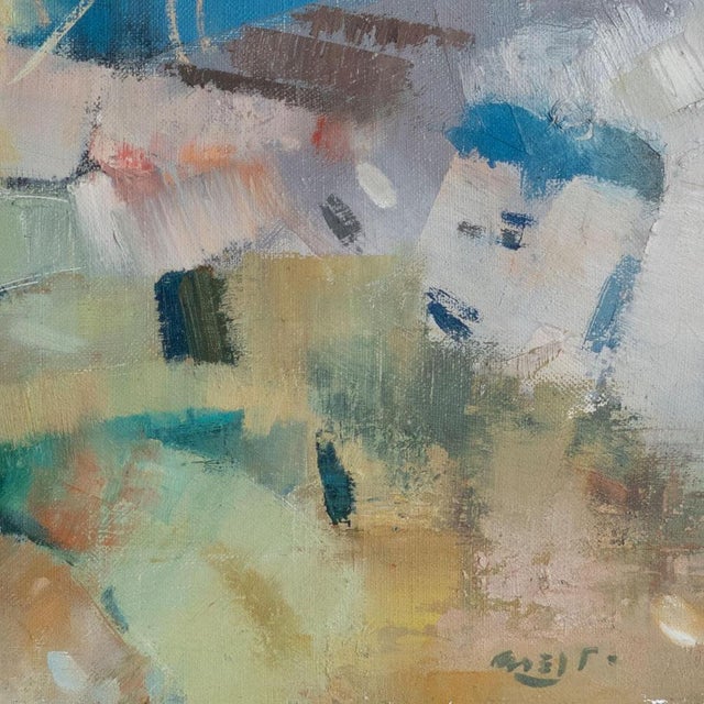 Modern Seaside Agave Mediterranean Landscape, Oil on Canvas For Sale - Image 3 of 6