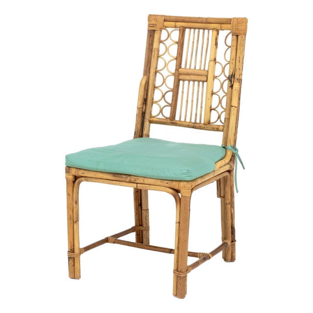 Chinese Chippendale Style Bamboo Side Chair For Sale