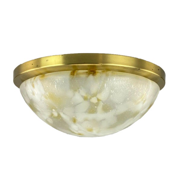 Plafoniere Glass Ceiling Lamp, 1970s For Sale