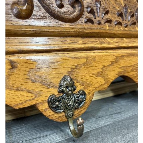 French Coat Rack in Oak with Hooks For Sale - Image 6 of 11
