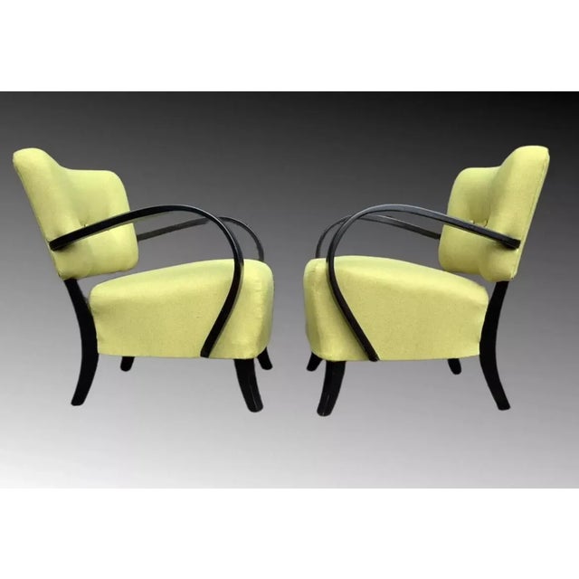 Set of H237 Armchairs by Jindrich Halabala for Up Závody, 1930s For Sale - Image 4 of 13