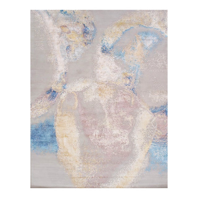 Pasargad Home Modern Abstract Ivory Area Rug, 12' 2'' X 15' 3'' For Sale