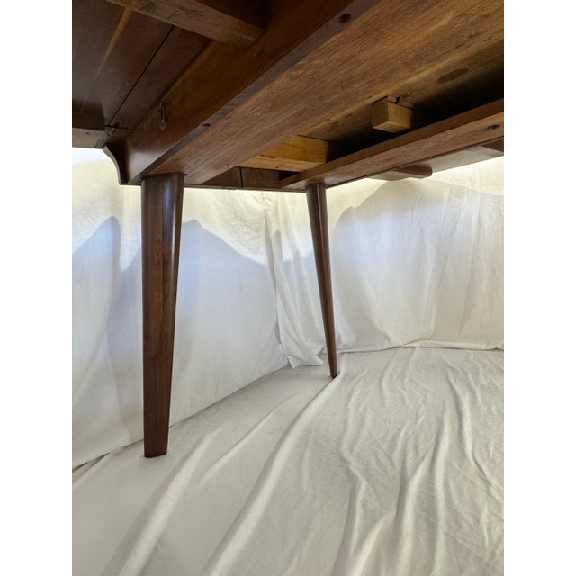 Mid Century Modern Solid Walnut Dining Table For Sale - Image 10 of 10