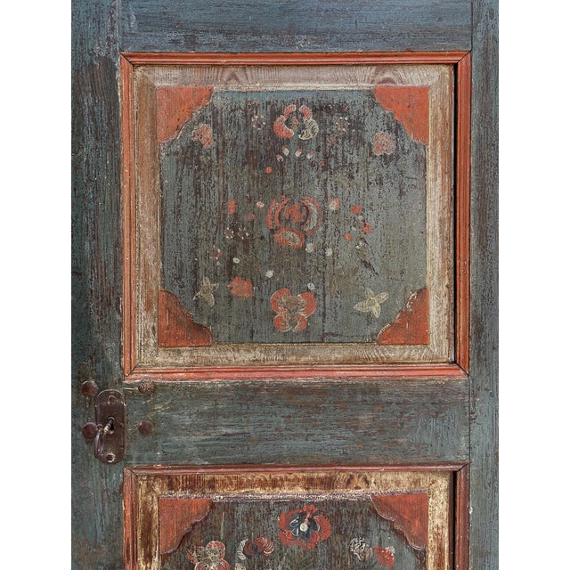 Antique Tyrolean Folk Art Painted Cabinet, 1801 For Sale - Image 15 of 17