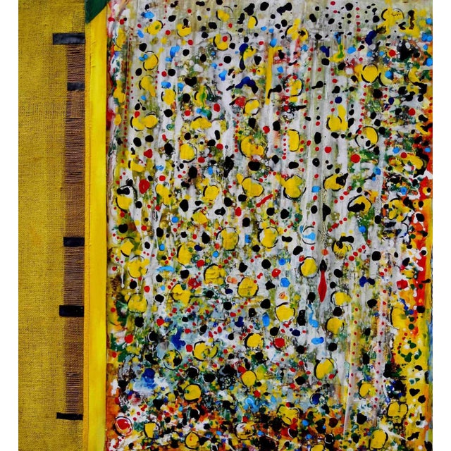 Giuseppe Zumbolo, Yellow Curtain, Original Acrylic on Canvas, 2018 For Sale