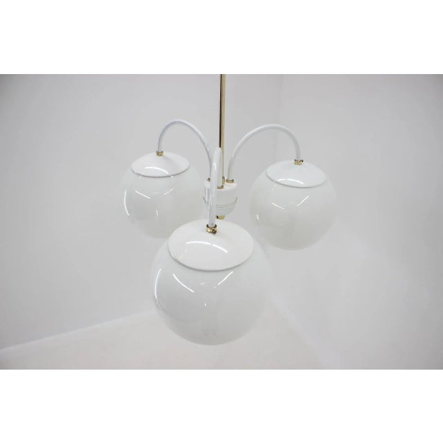 Mid-Century White Chandelier from Kamenický Šenov, 1970s For Sale - Image 10 of 11