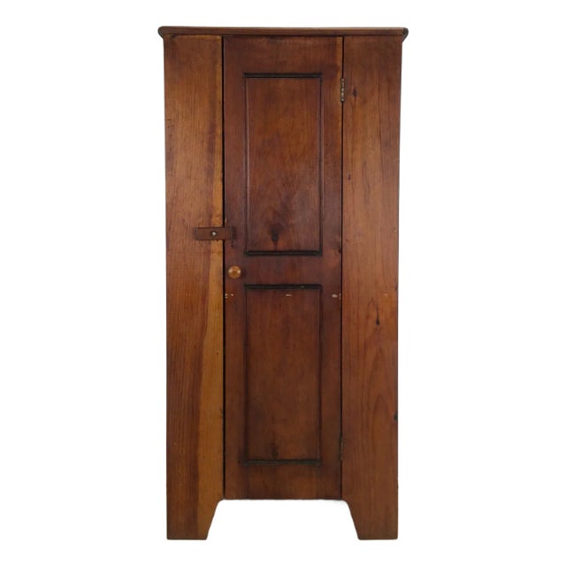 Antique American Pine Cabinet With 4 Shelves For Sale