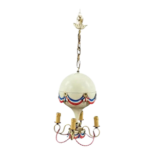Maison Jansen Toleware Hot Air Balloon Chandelier, Mid Century French