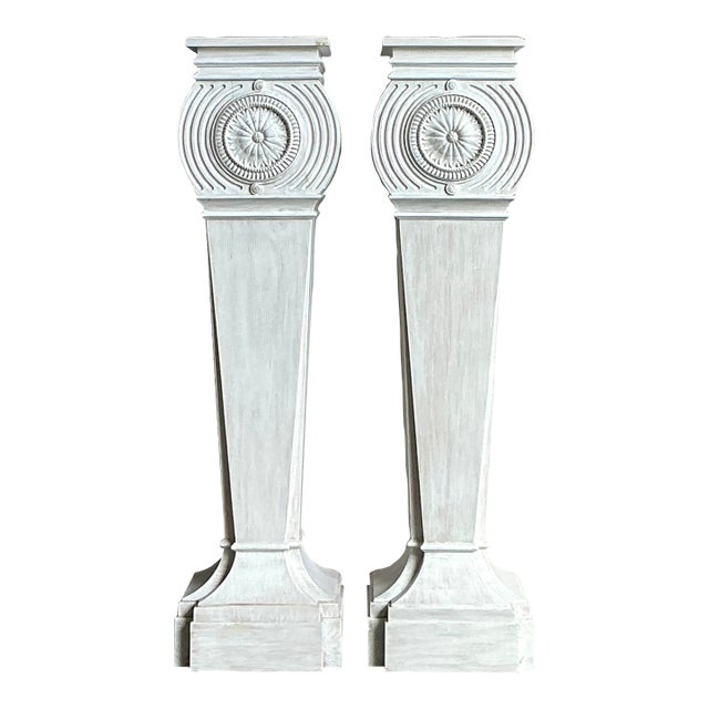 Vintage Regency Bunny Williams Home Pedestals - A Pair For Sale